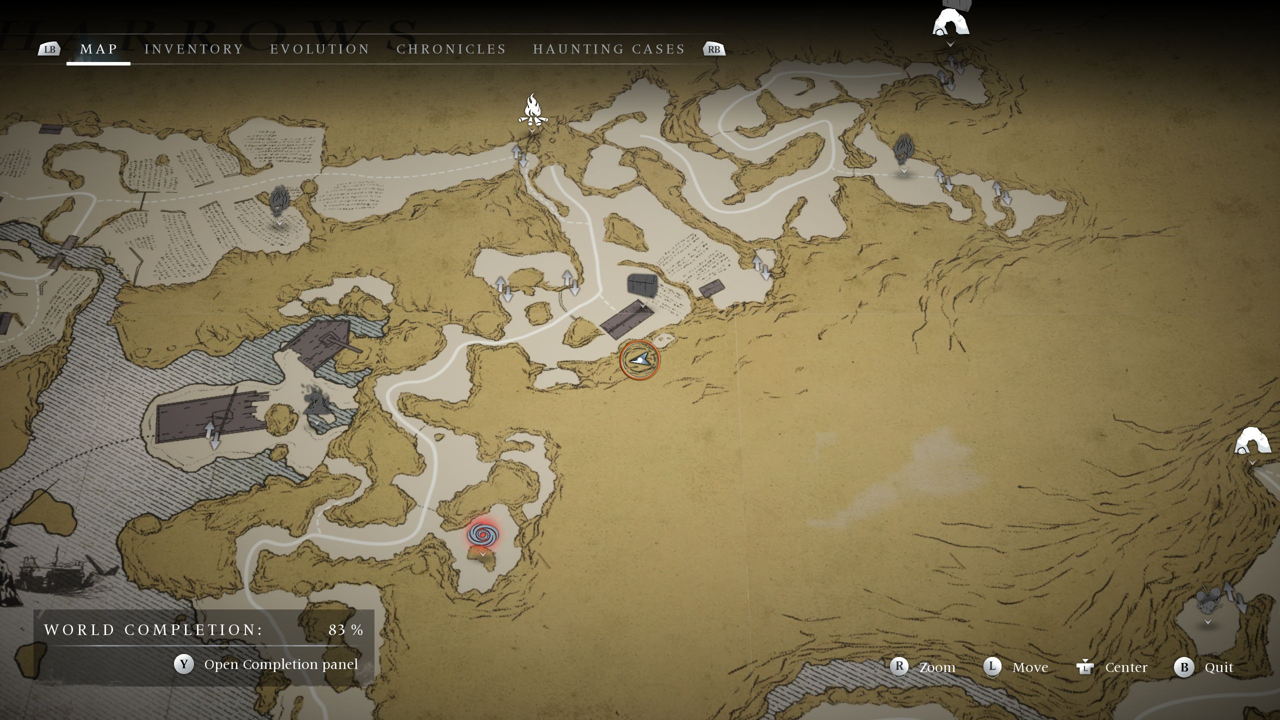 A circle showing the location of the Farmer's Case key - Banishers Ghosts of New Eden