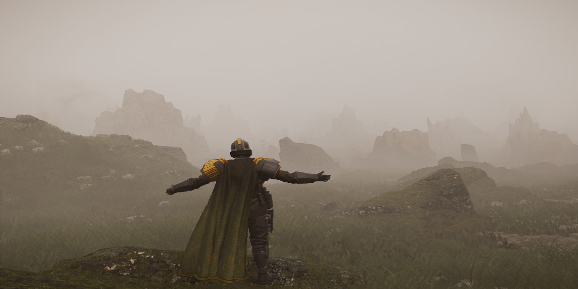 A diver opening arms embracing others to join in Helldivers 2