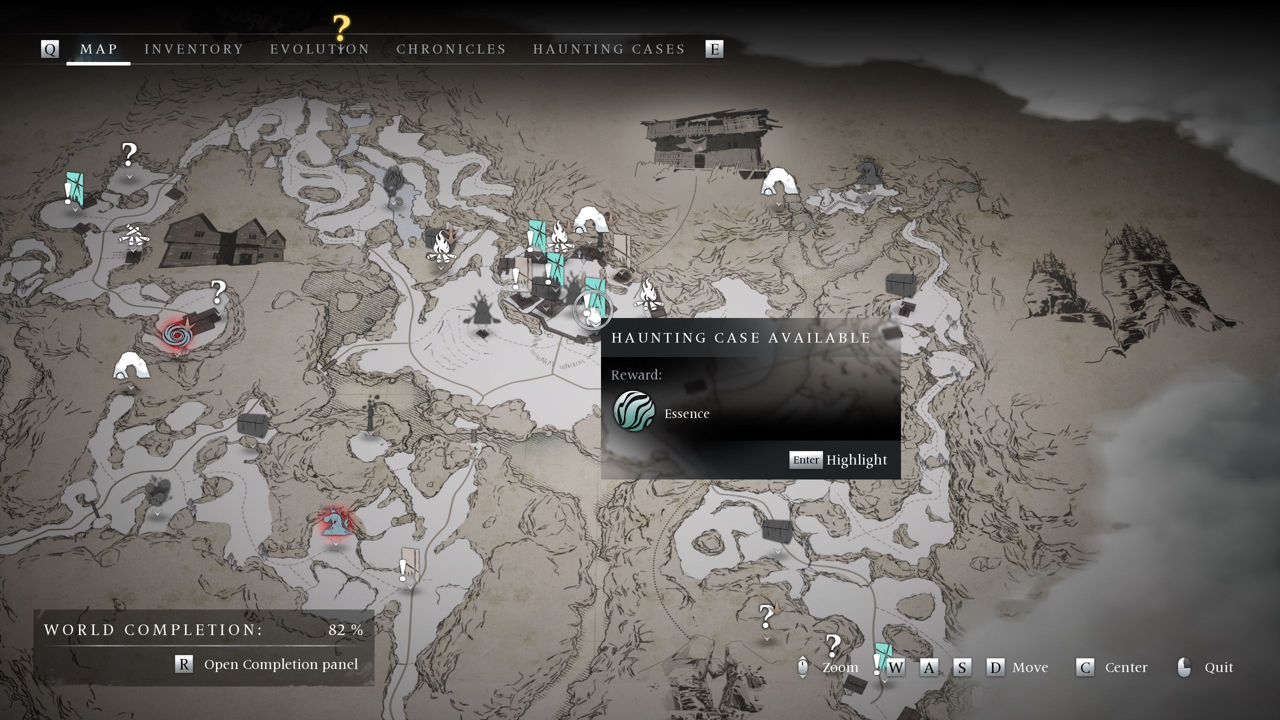 A map picture showing a Haunting case is available Banishers Ghosts of New Eden