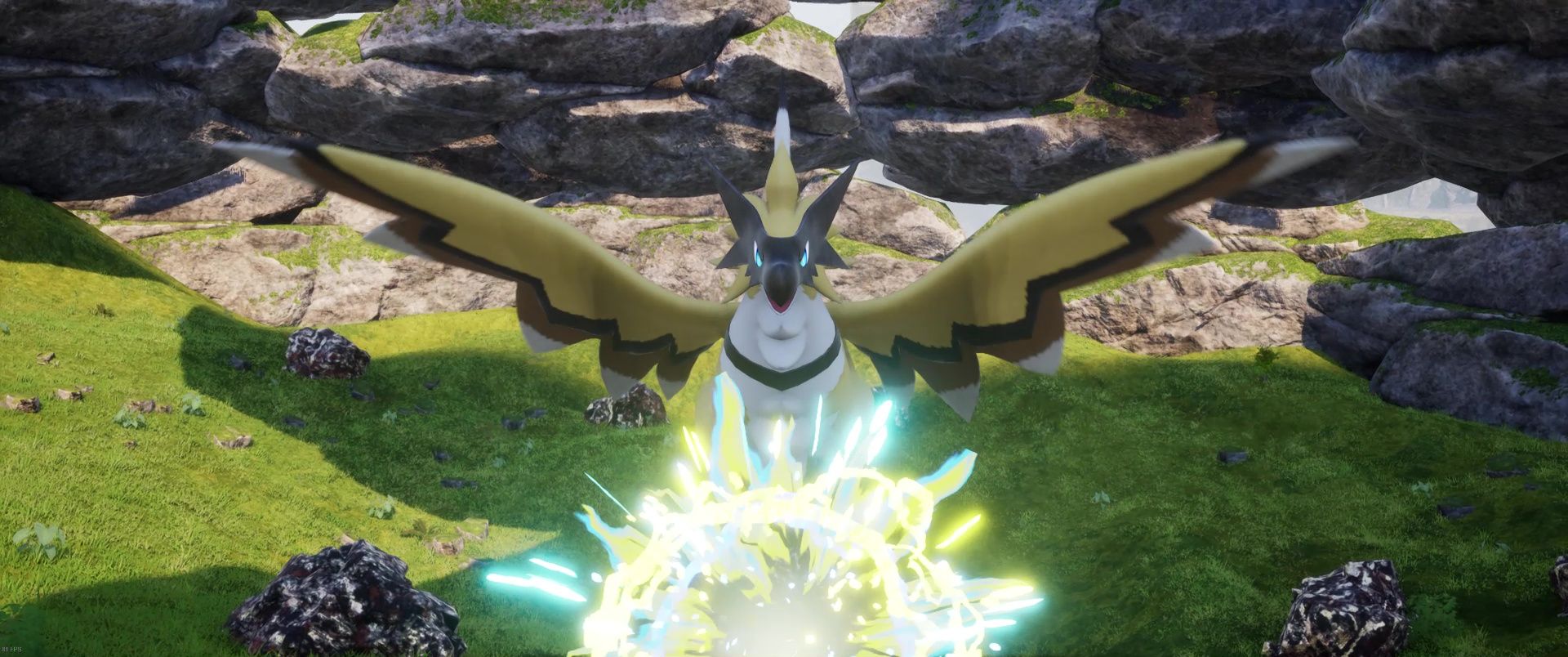 A picture of Alpha Boss Beakon preparing to attack the player in Palworld.