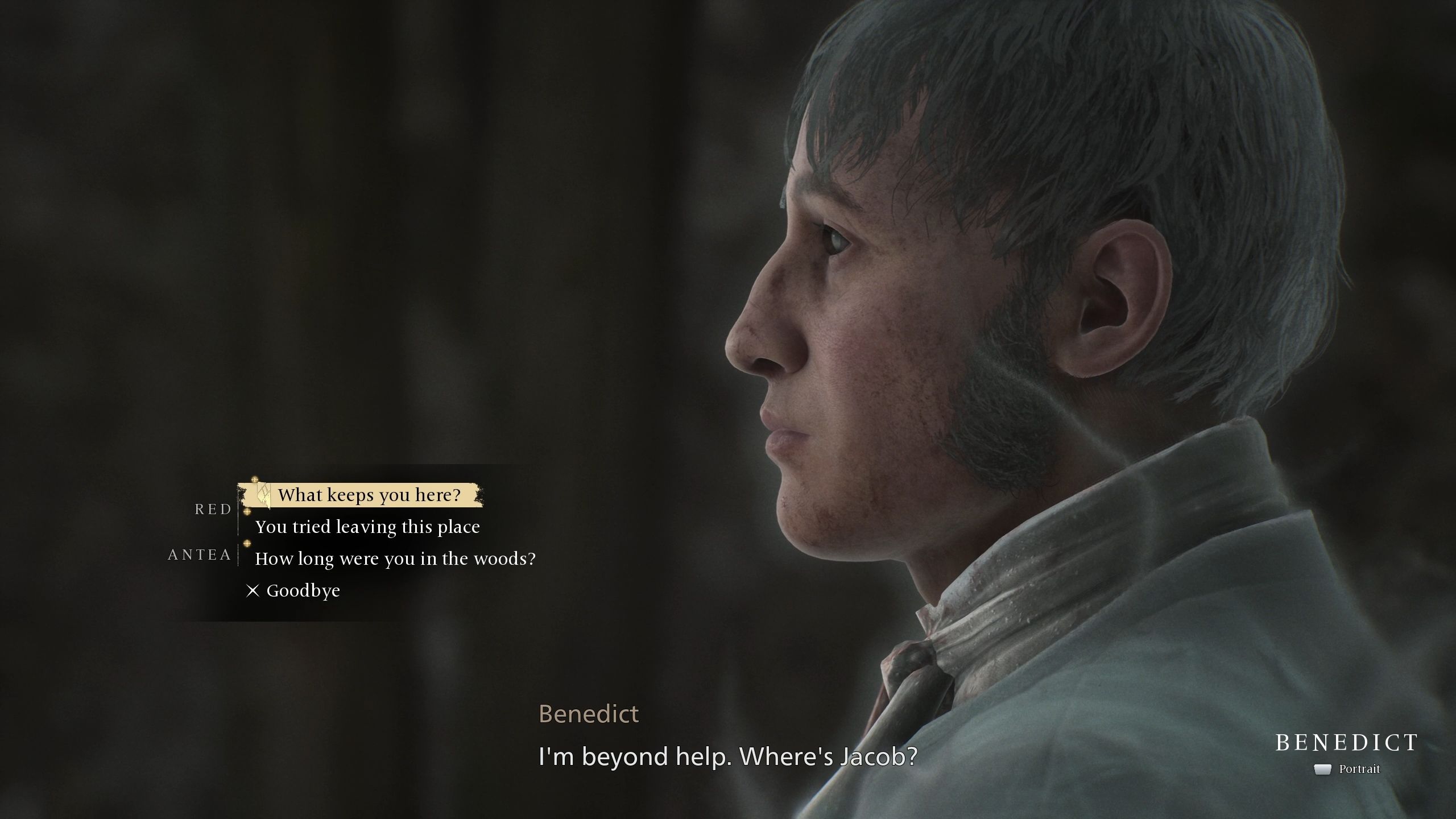 A picture of Ben from the side - Banishers Ghosts of New Eden