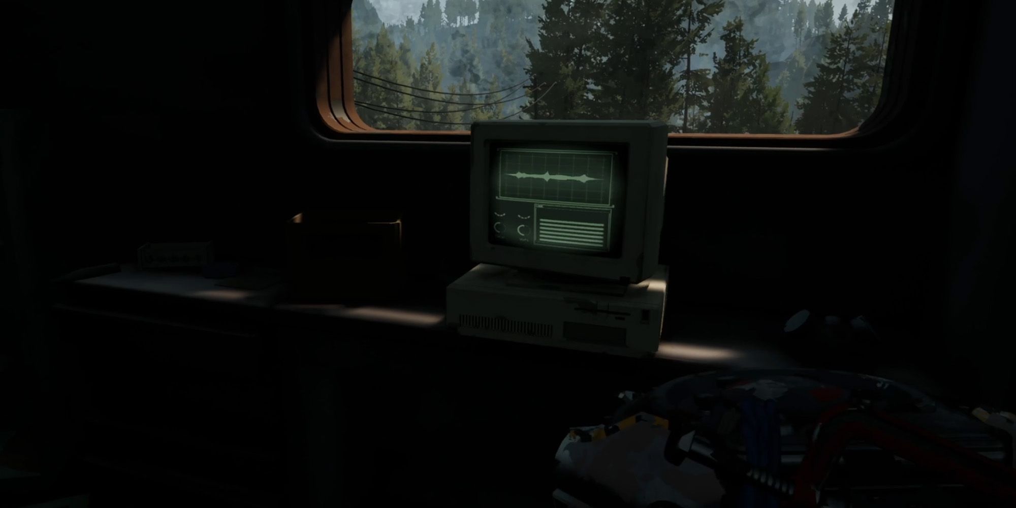 A picture of Pacific Drive showing a computer