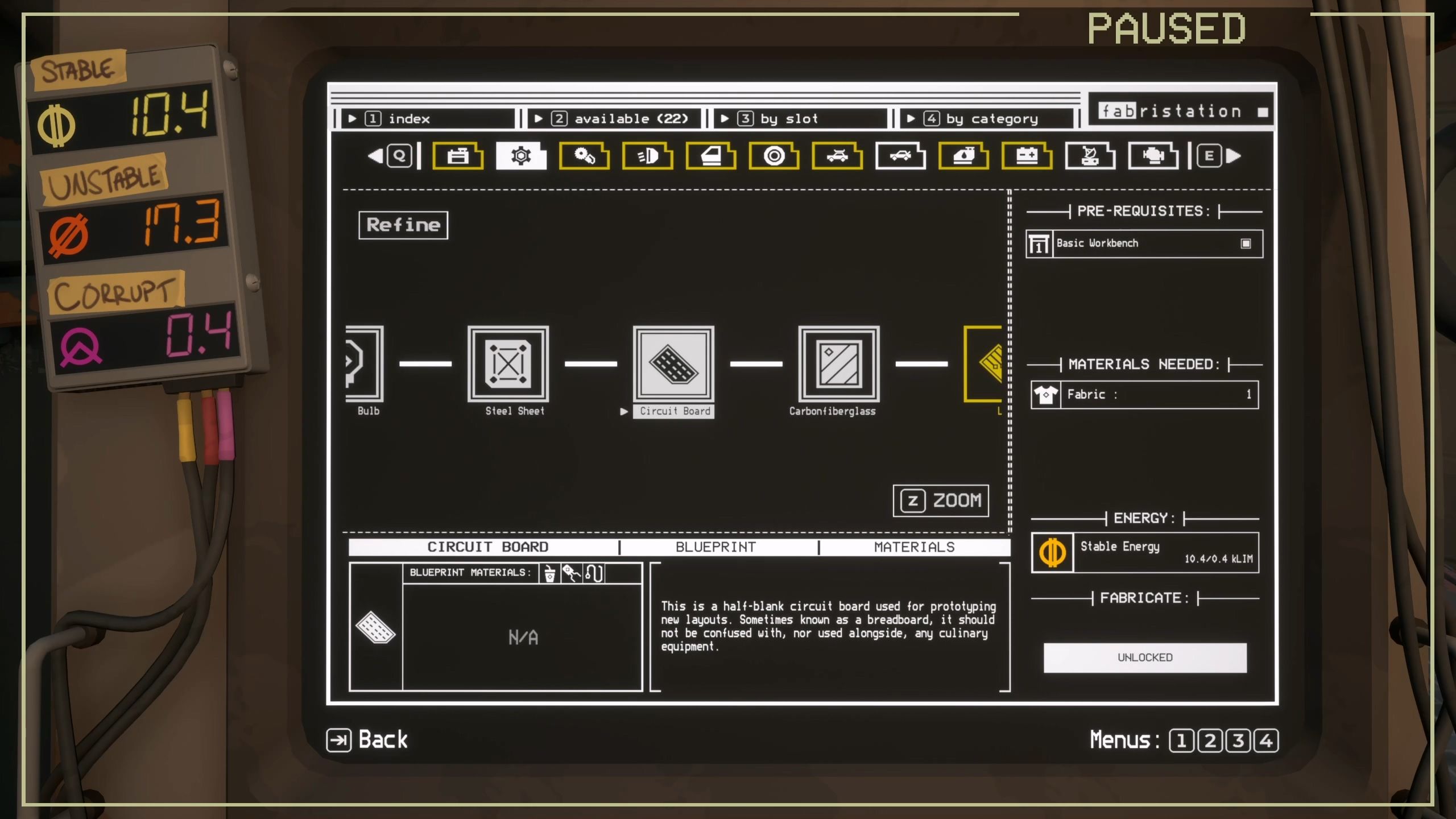 A picture of Pacific Drive showing the Circuit Board on the fabristation