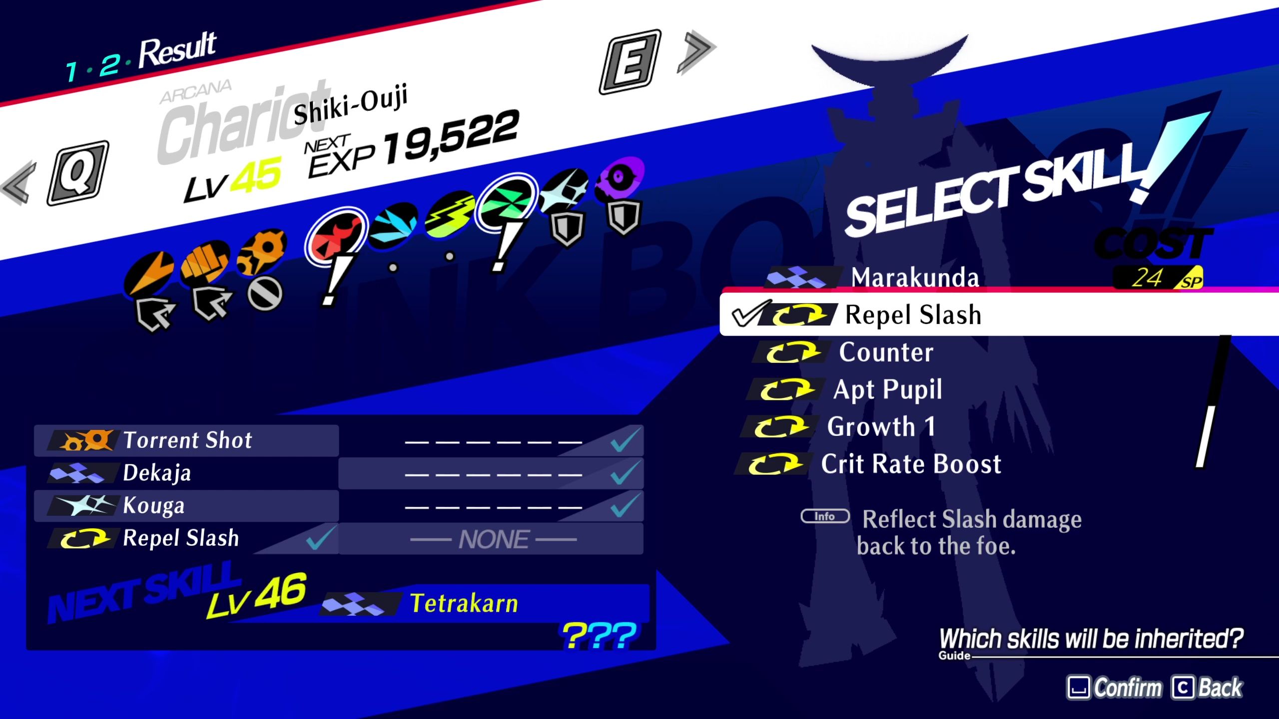 A picture of Persona 3 Reload showing a physically immune Shiki-Ouji.
