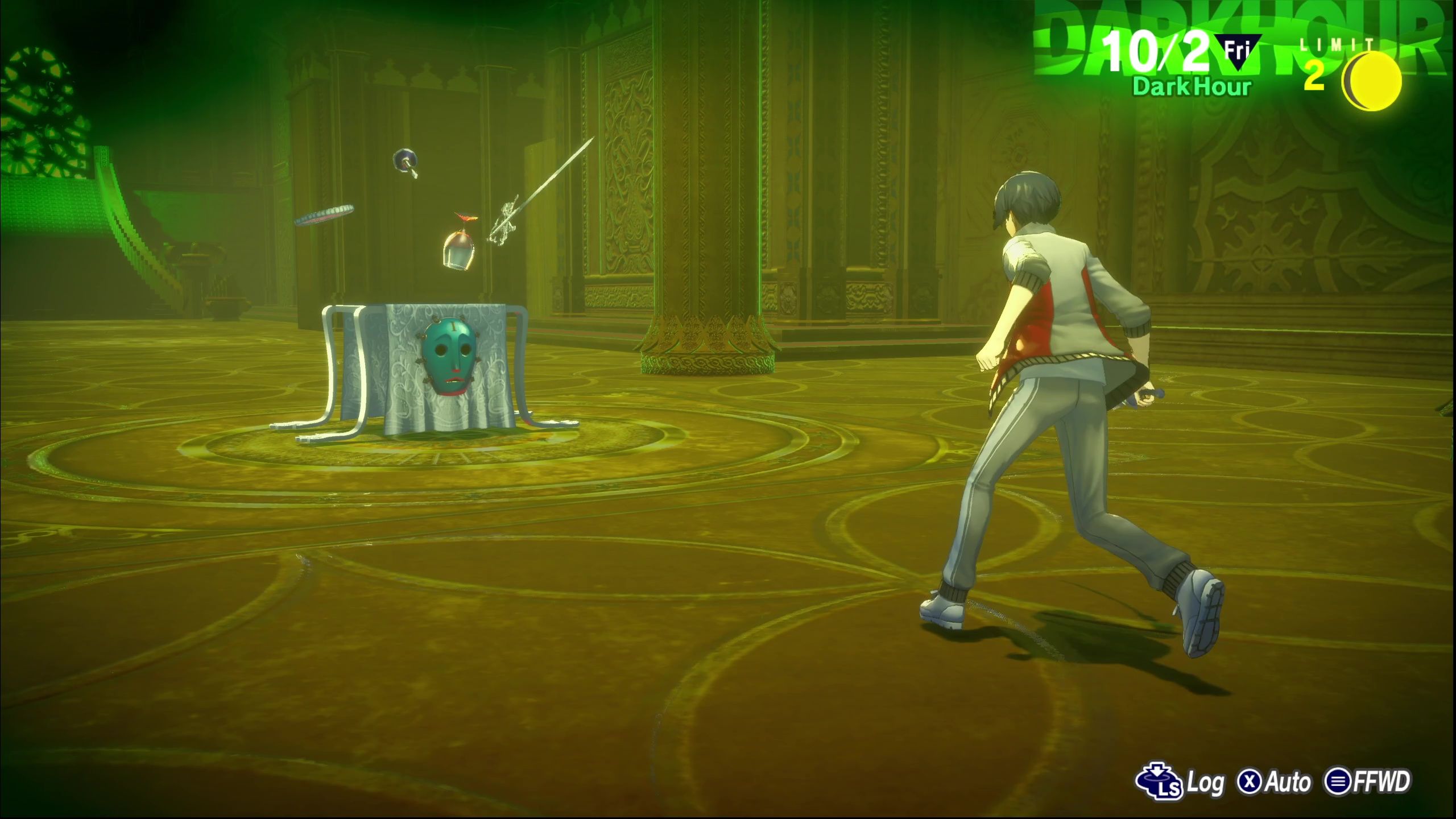 A picture of Persona 3 Reload showing the protagonist approaching Terminal Table.