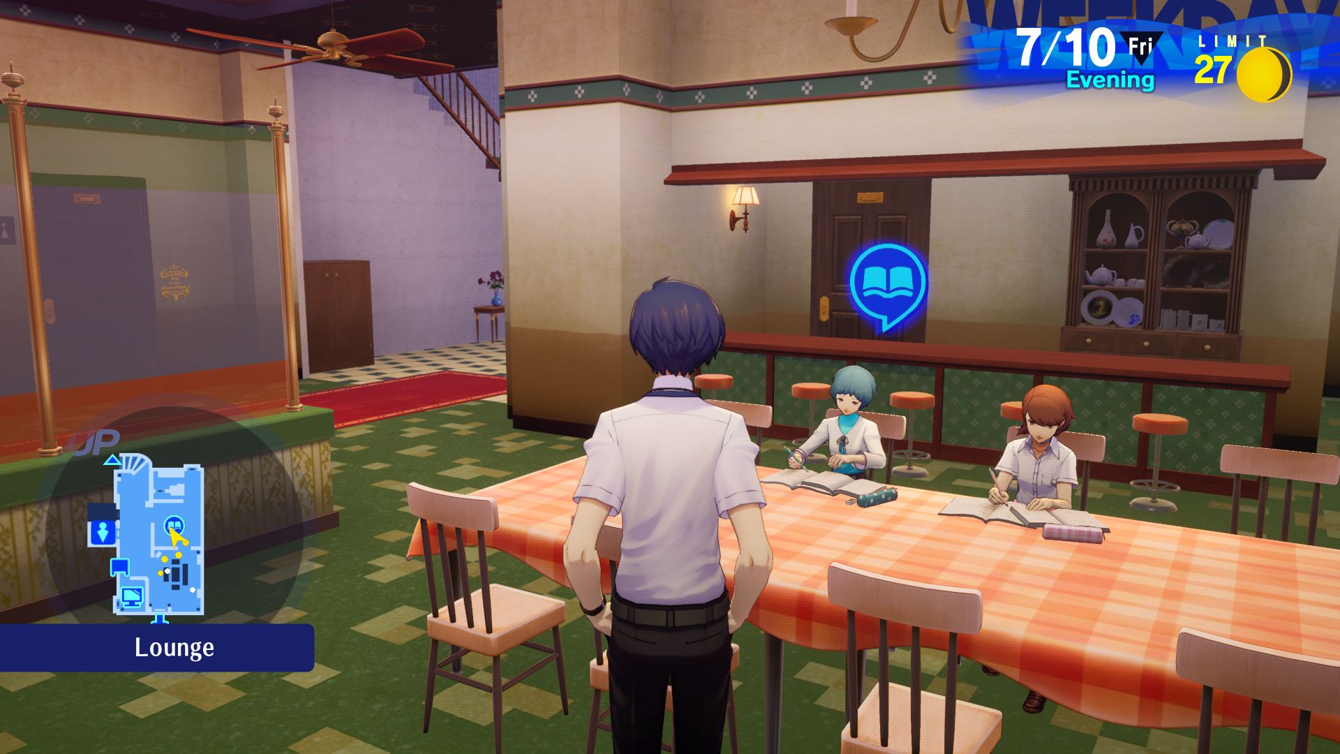 Fuuka and Yukari do a study session at the dorm.
