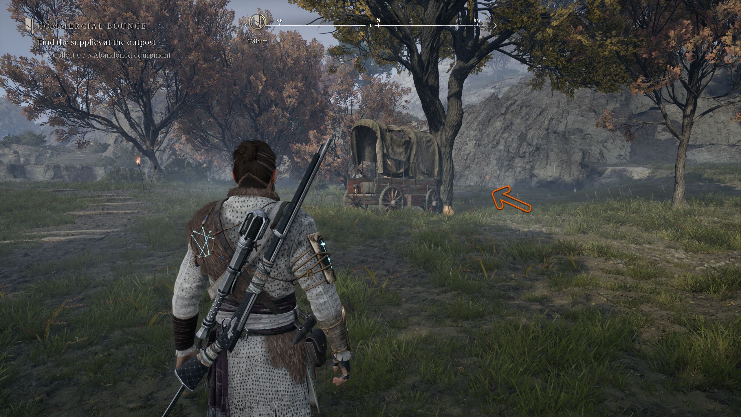 An arrow leading the way to find the key for the Iris Constance's Package - Banishers Ghosts of New Eden