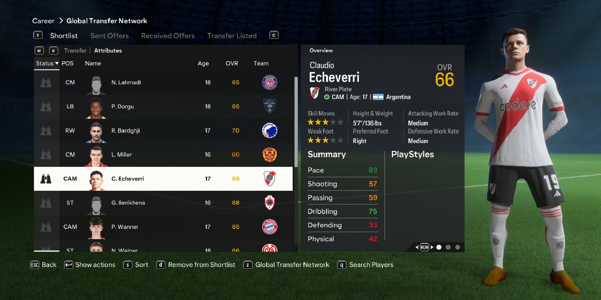 An image of Claudio Echeverri in EA Sports FC 24