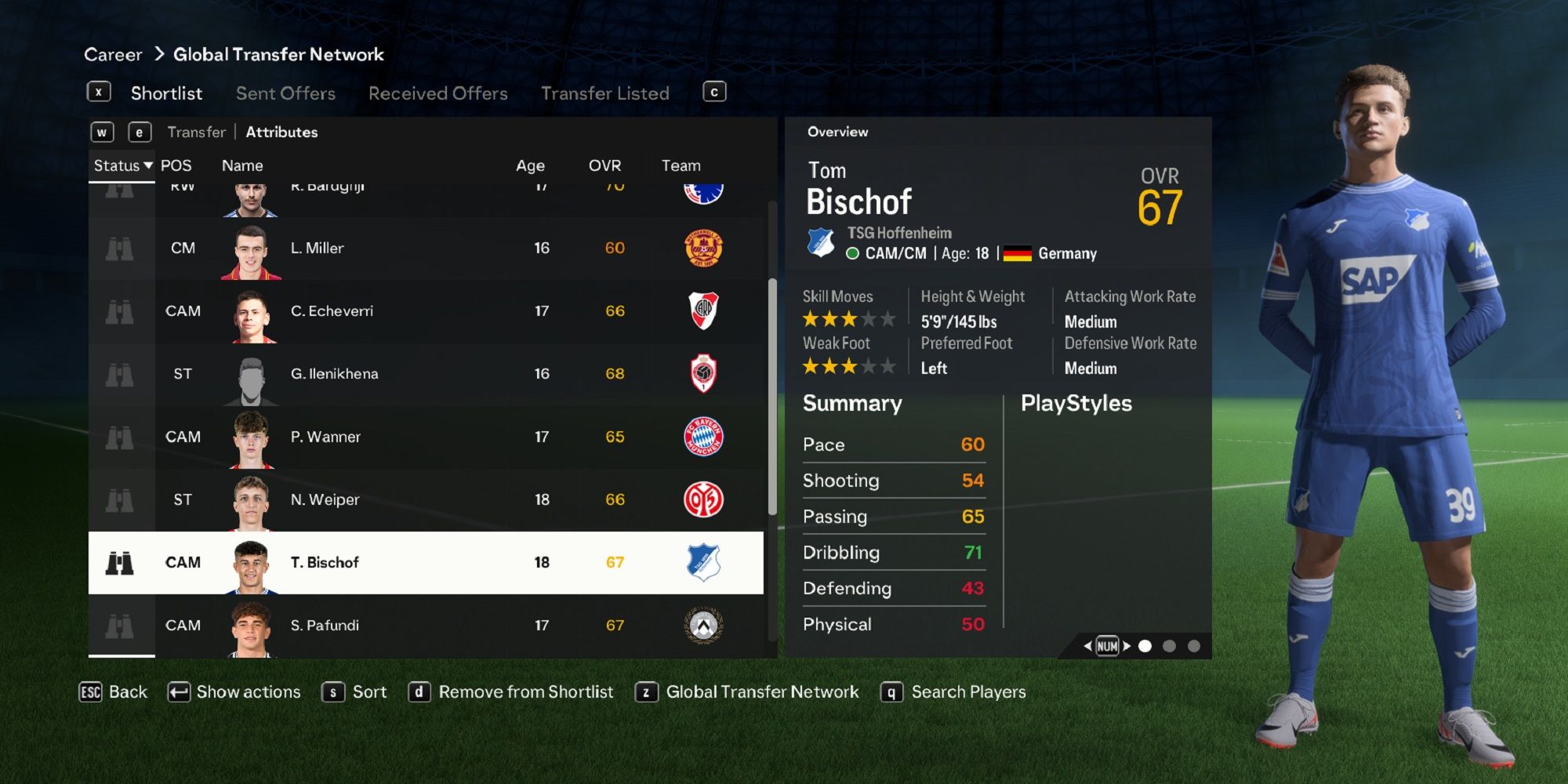 An image of Tom Bischof in EA Sports FC 24