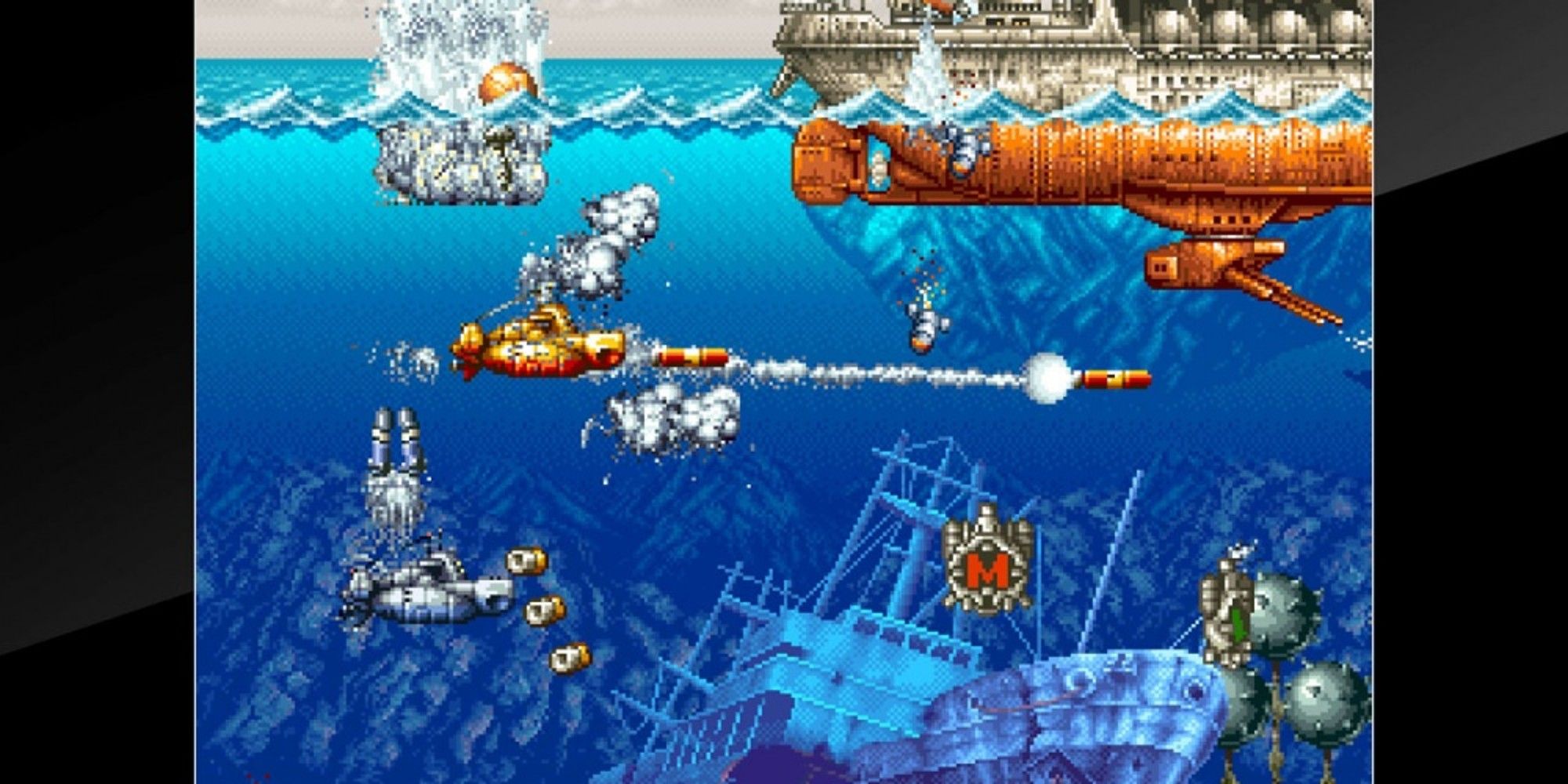 In The Hunt Submarine shooting missiles at ships and underwater mines 