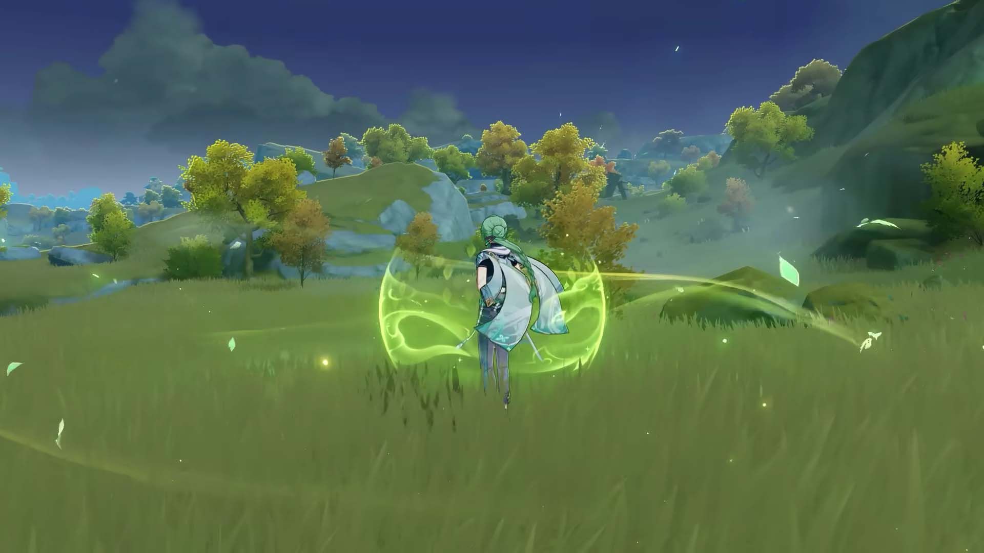 Baizhu under the shield from his Elemental Burst - Genshin Impact