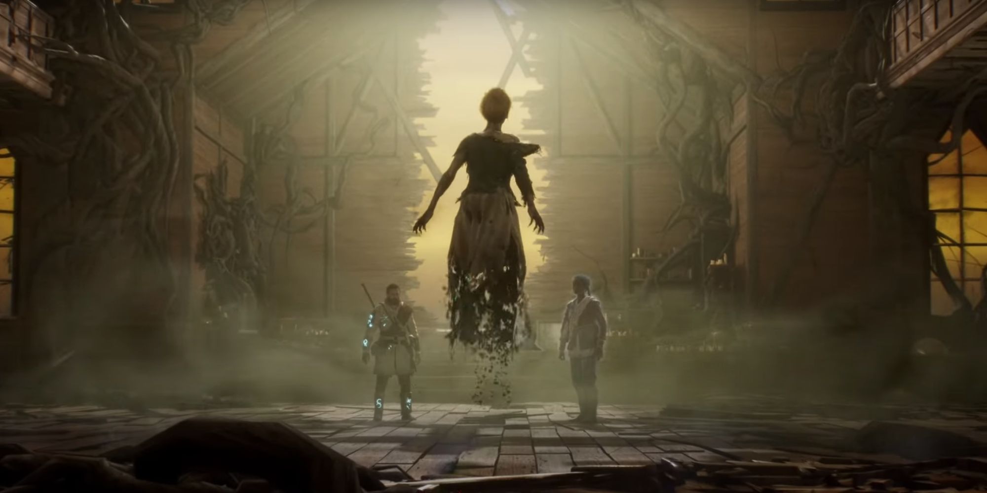The Nightmare rising in the air, getting ready for the second phase of her boss fight.
