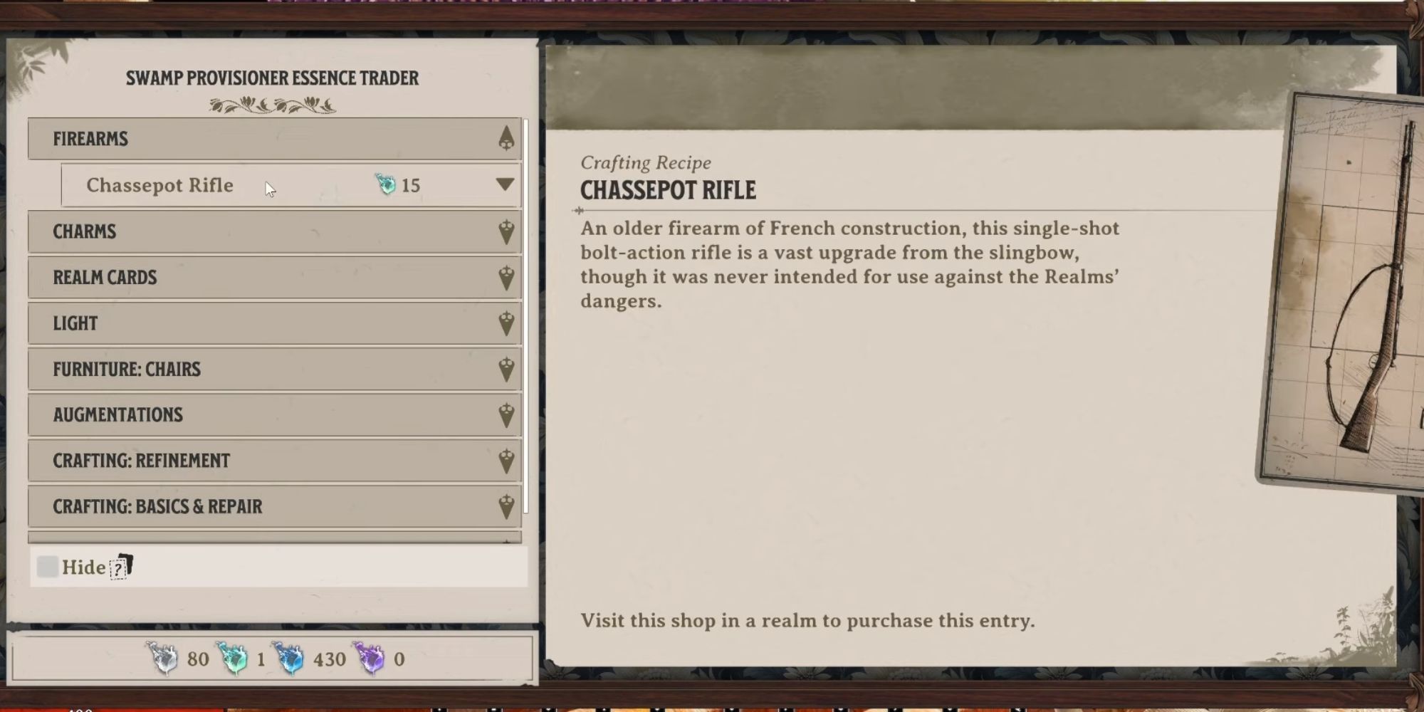 Chassepot Rifle stats in Nightingale