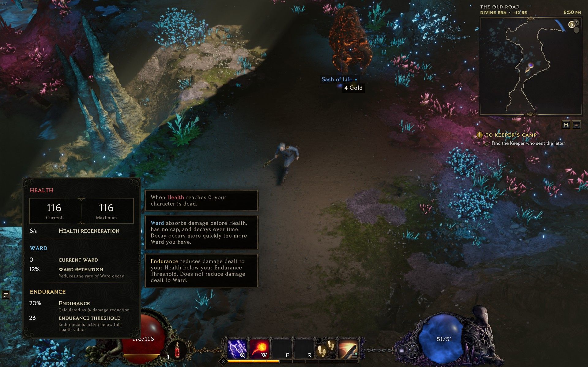 Information about a Mage's health in Last Epoch.