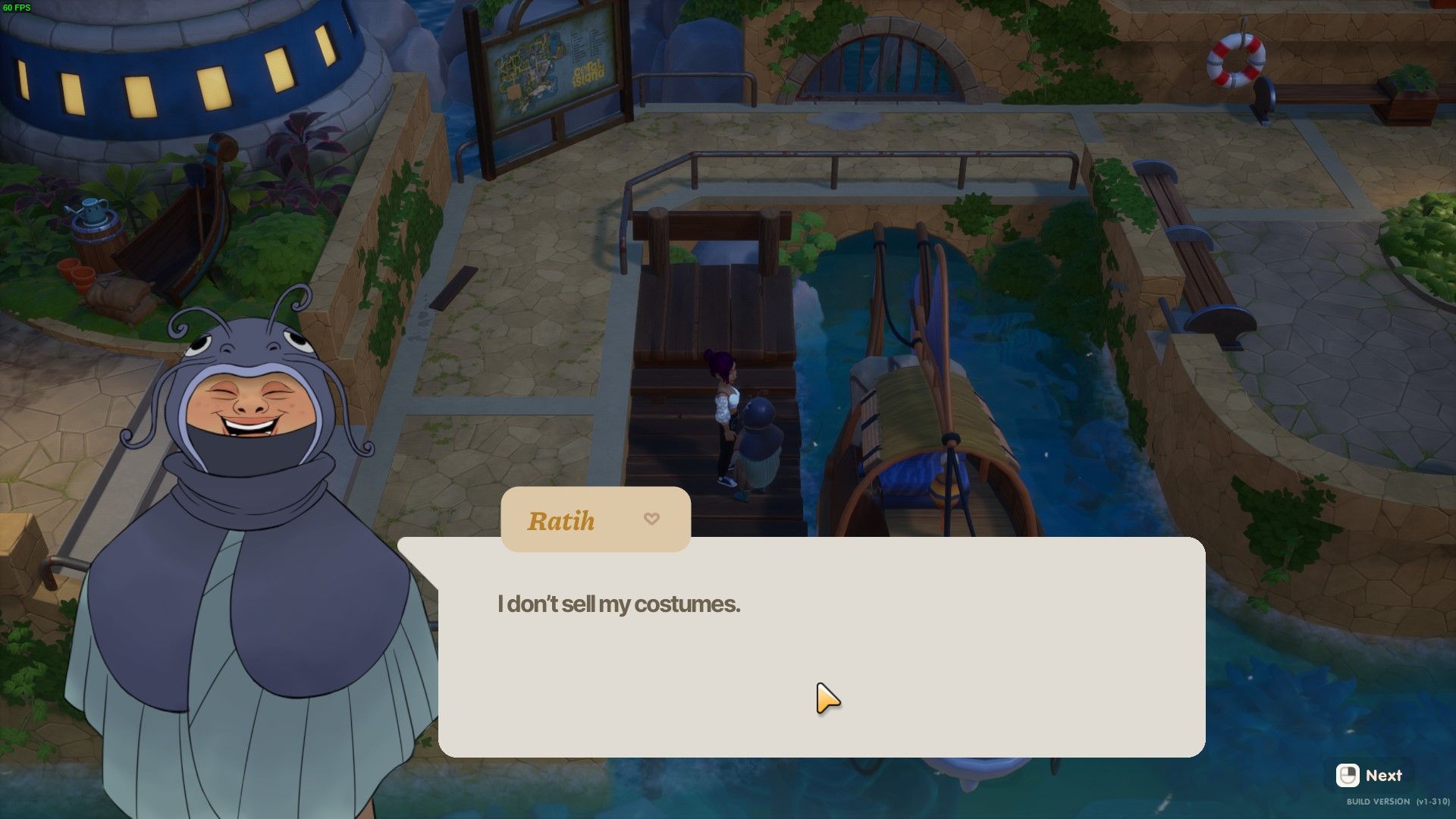 Coral Island: An image of Ratih in dialogue