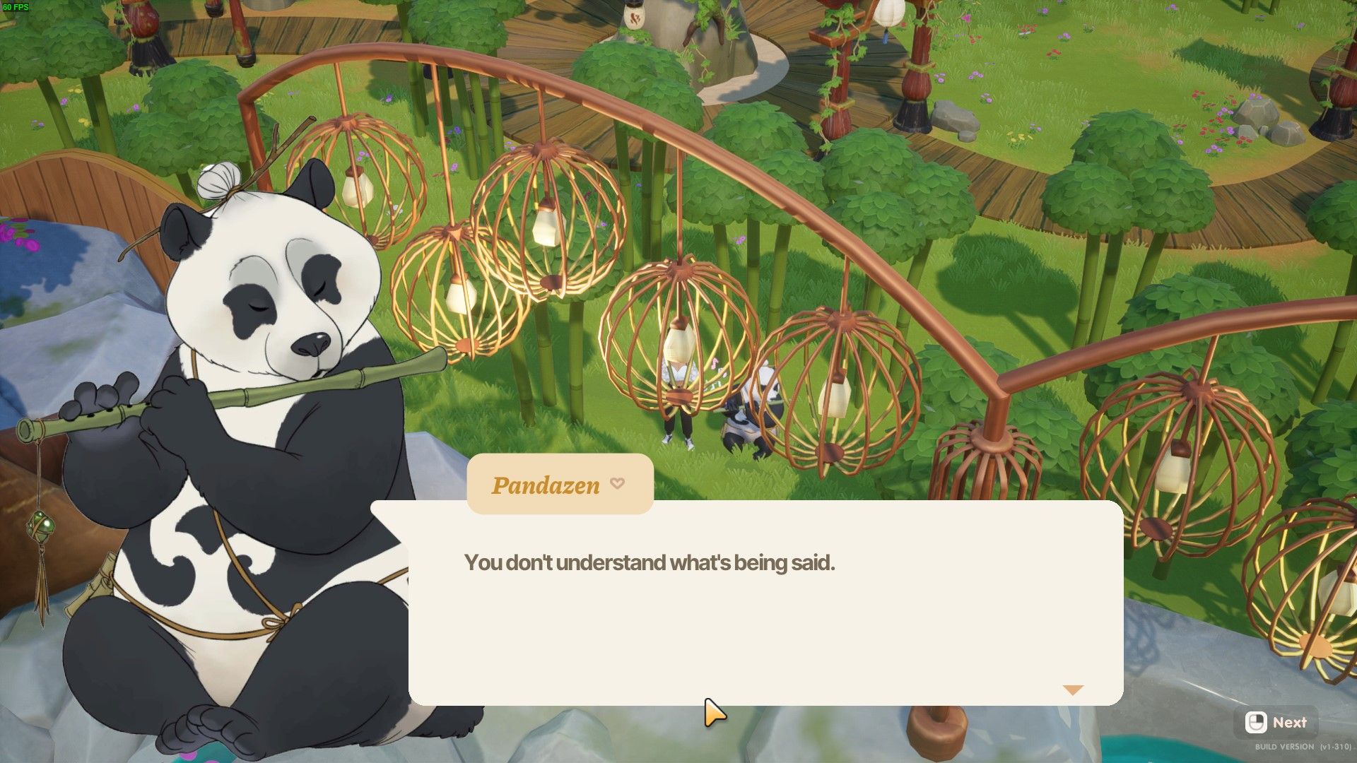Pandazen playing his flute in Coral Island.