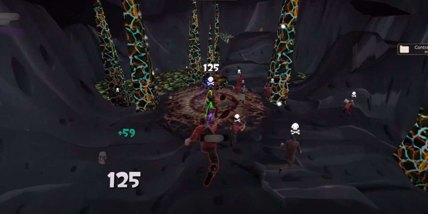 A player using the scout class' speed and jump height, trying to survive a death run.