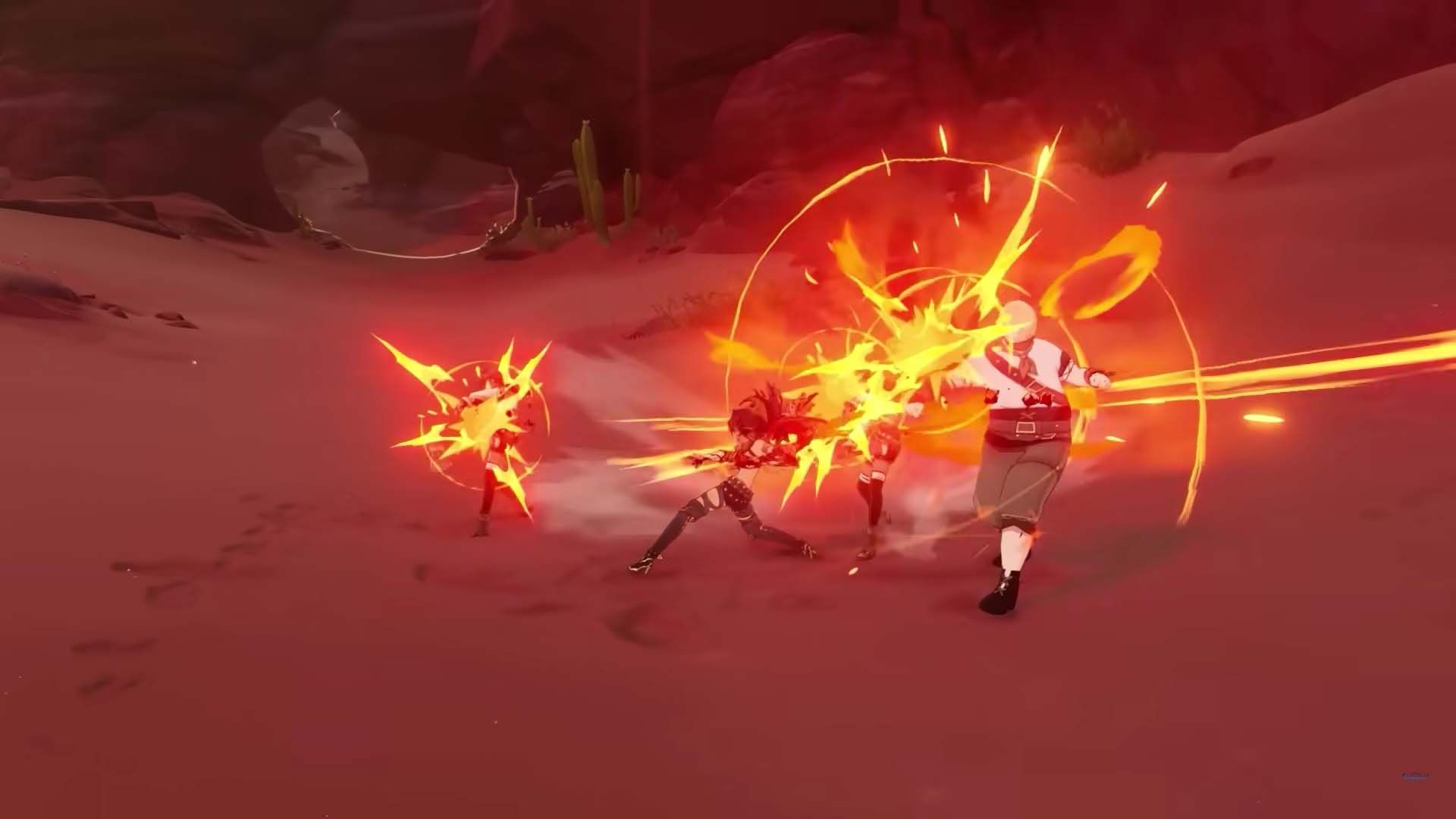 Dehya using her Elemental Burst against Eremites - Genshin Impact