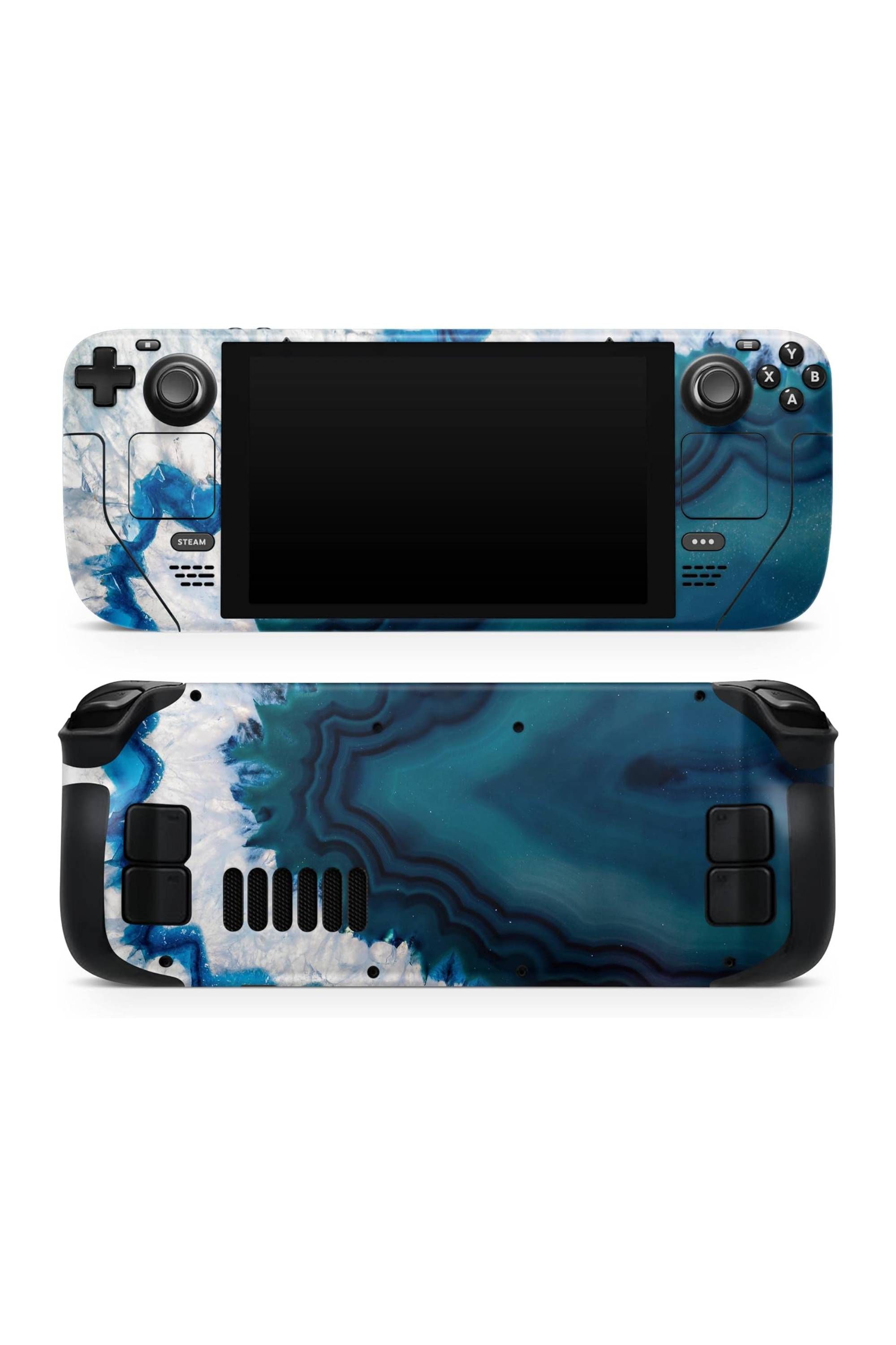 Design Skinz Protective Skin for Steam Deck - Bright Blue Agate Slice