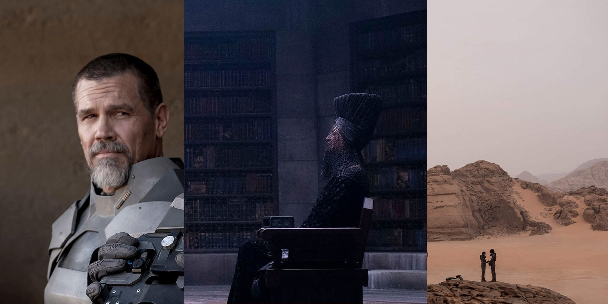 Three stills from Dune (2021)