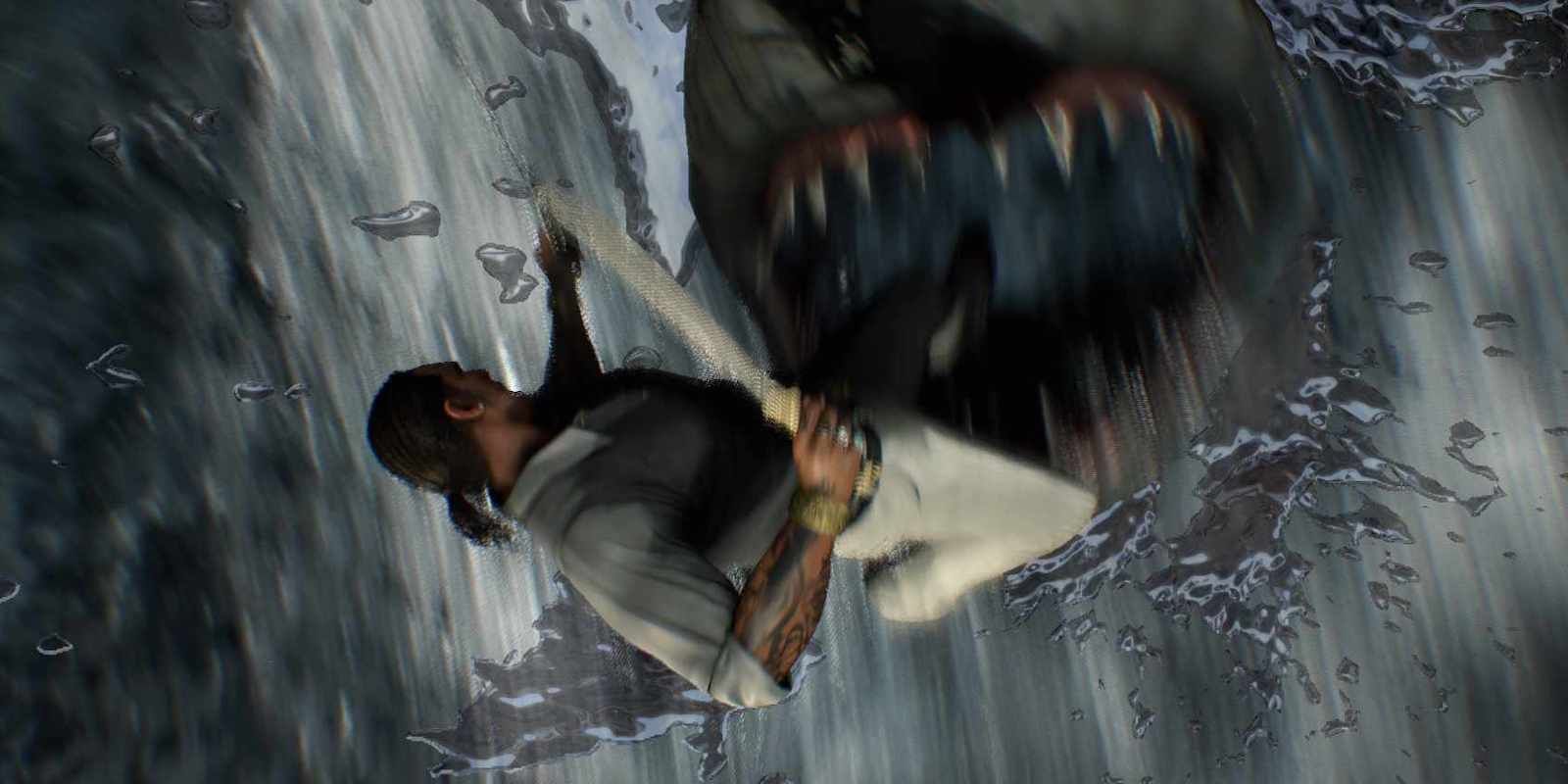 Dwight avoiding a shark bite