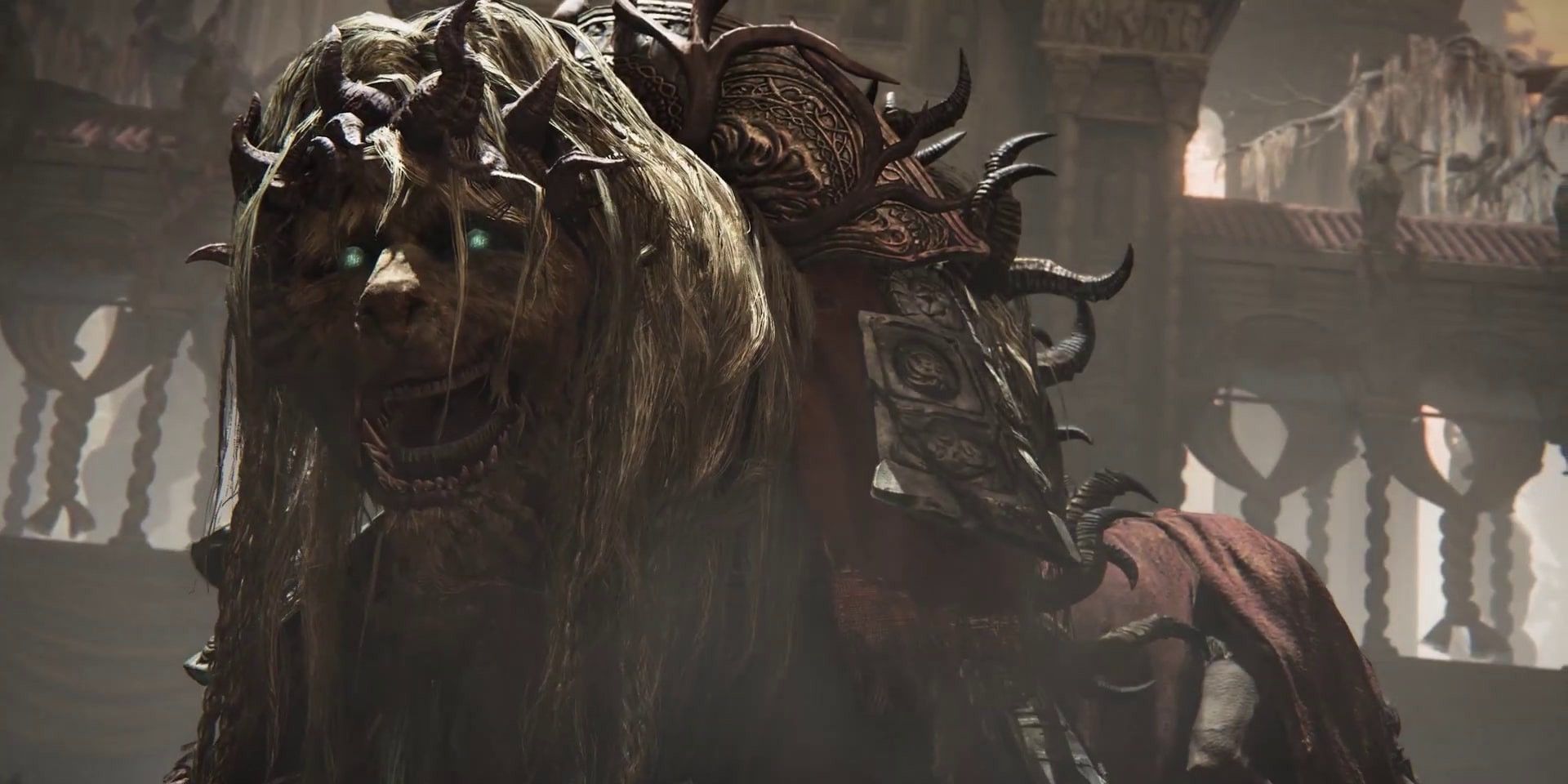 A lion boss in the Elden Ring Shadow of the Erdtree DLC trailer.