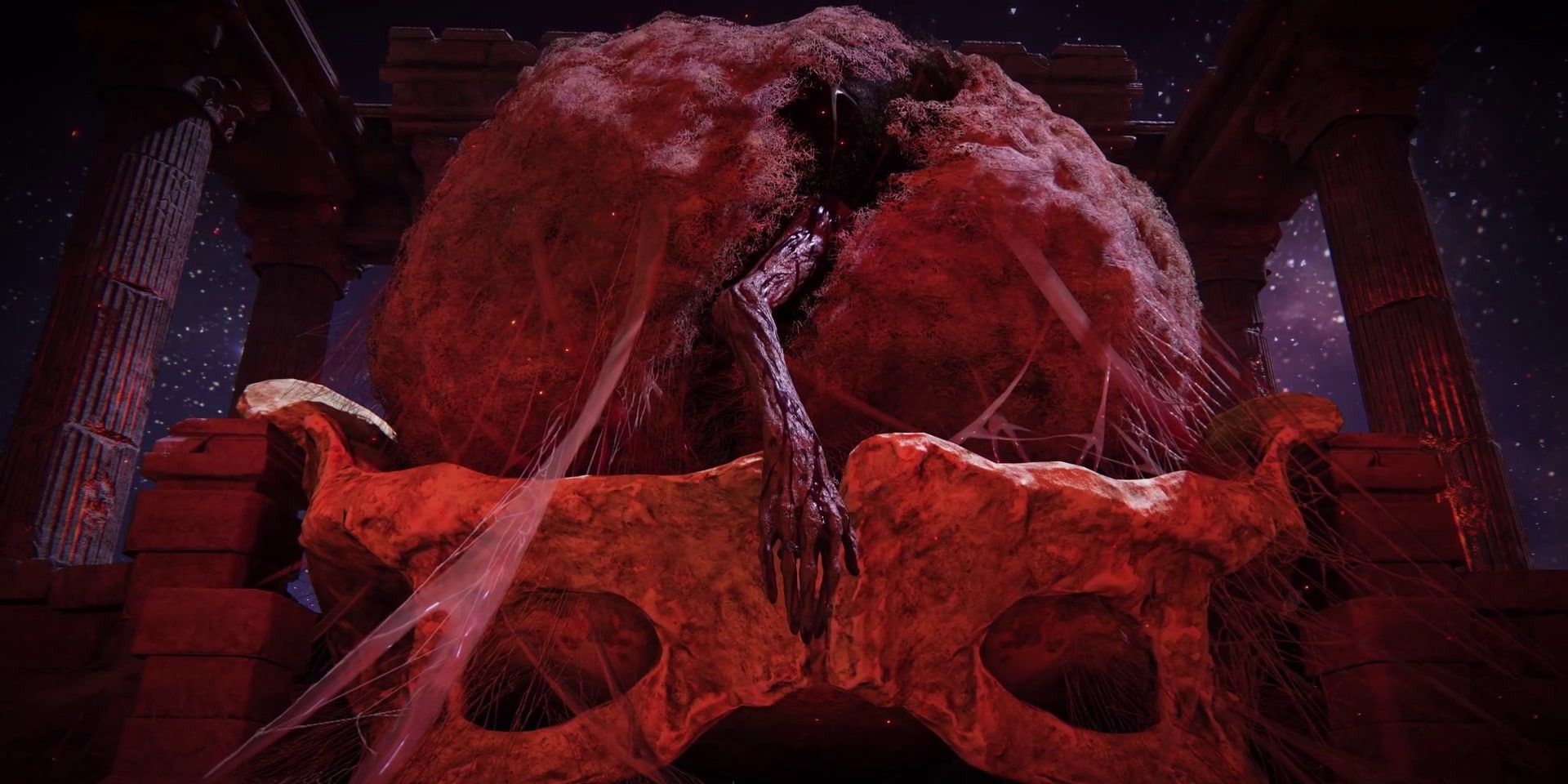 Miquella's cocoon in in the Elden Ring Shadow of the Erdtree DLC trailer.