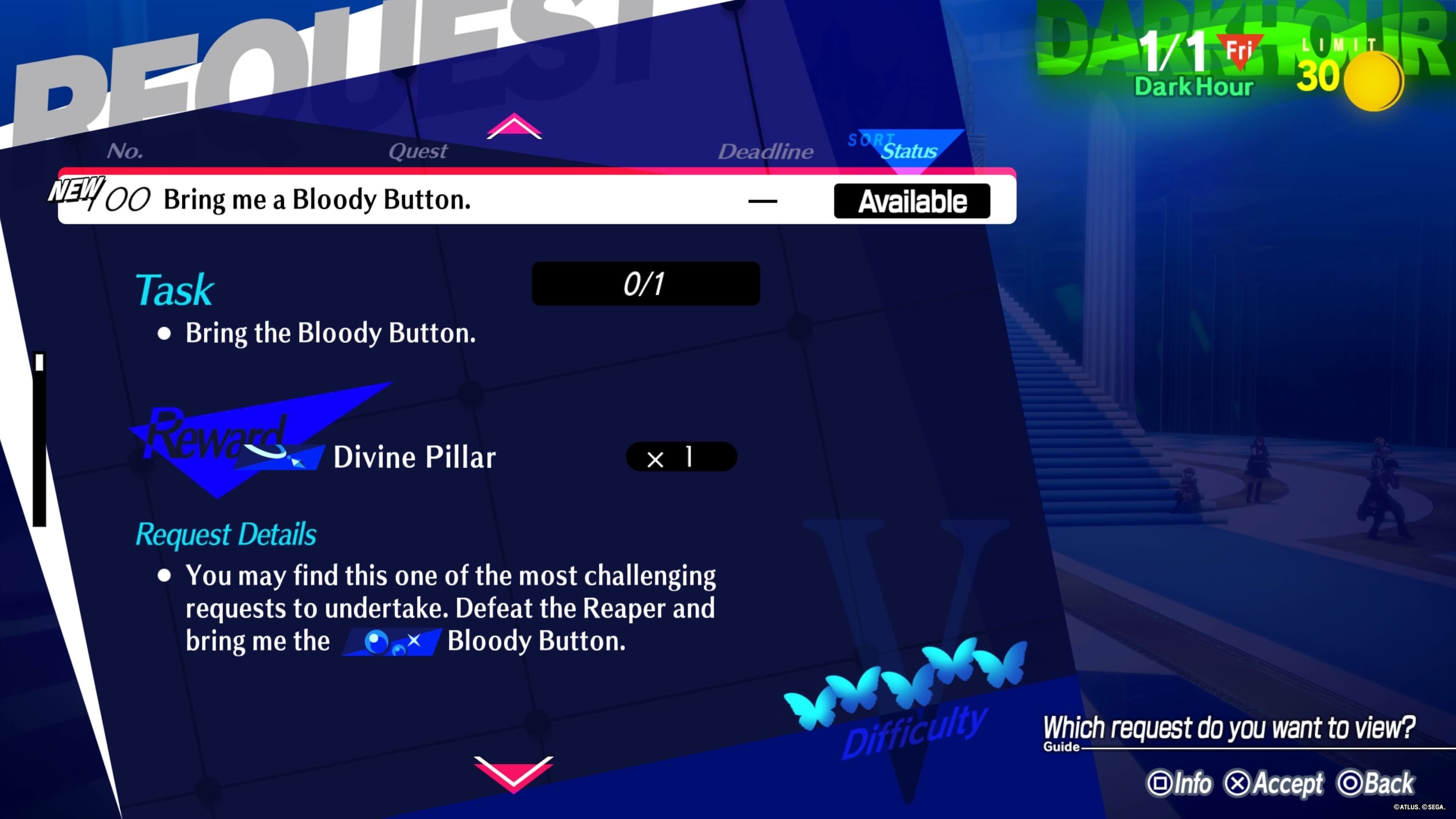 elizabeth's request for a bloody button persona 3 reload reaper p3r