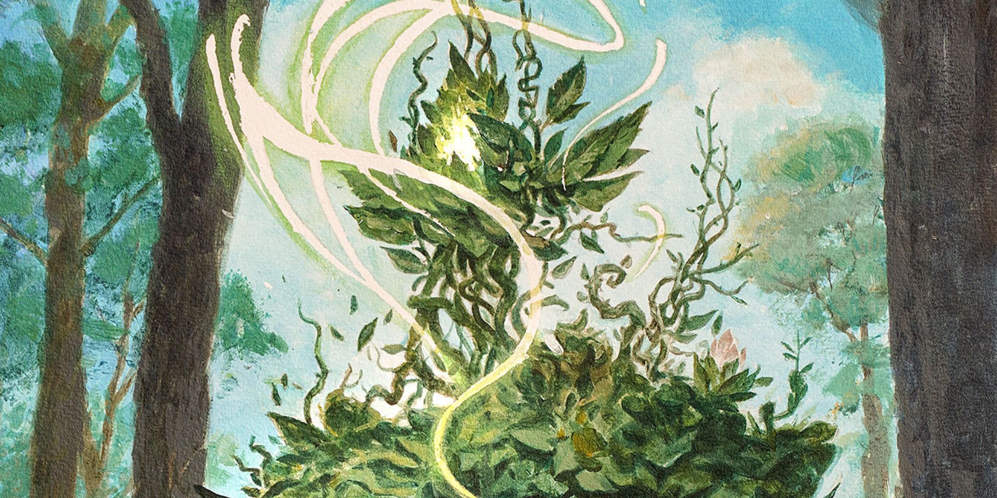 shrubs and vines come to life with magic