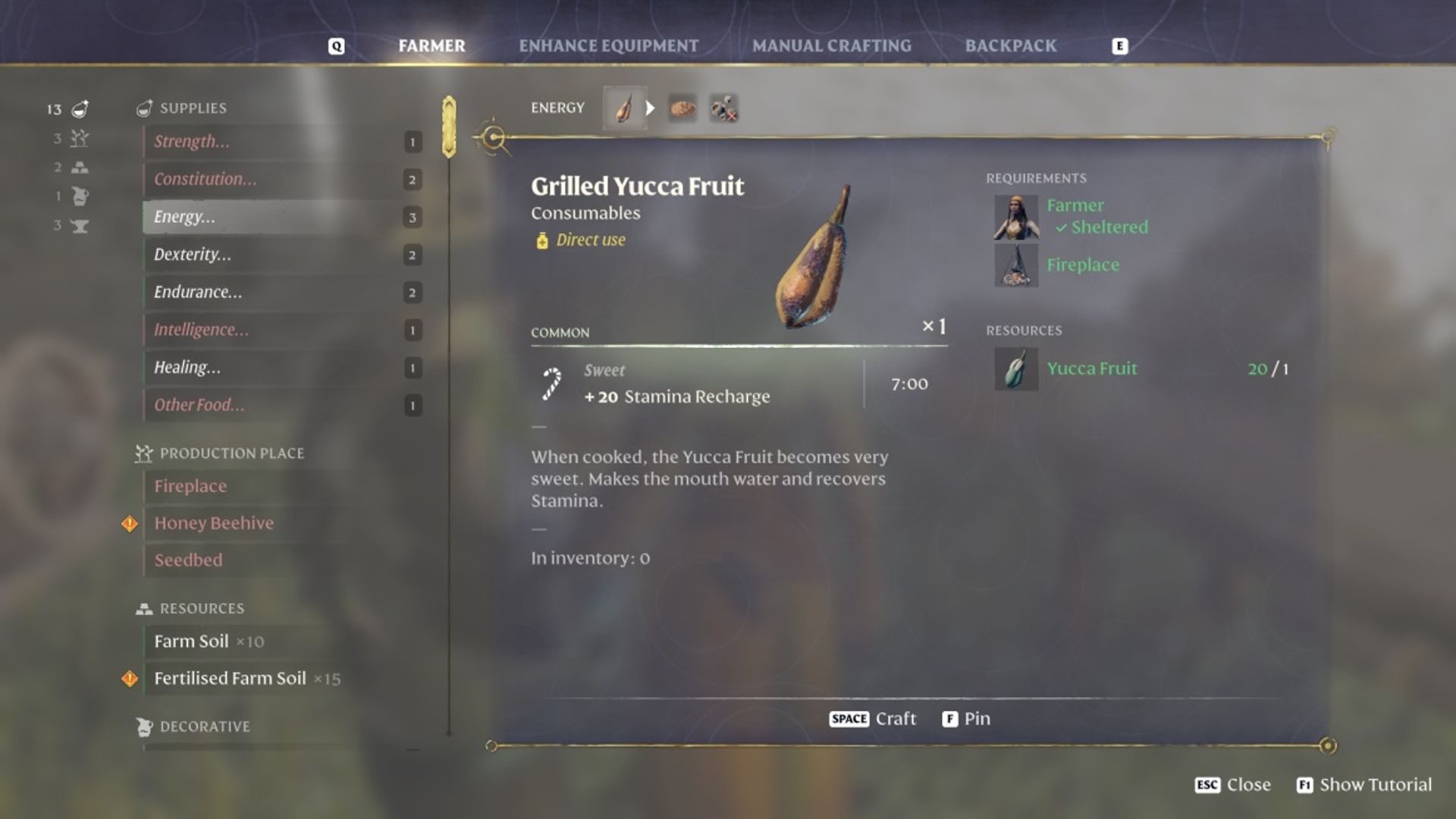 enshrouded grilled yucca fruit crafting menu