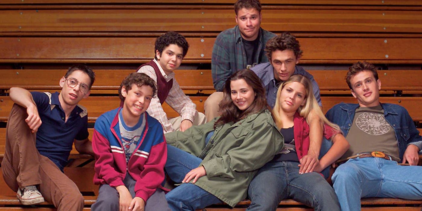 Freaks and Geeks Characters Sitting on Bleachers