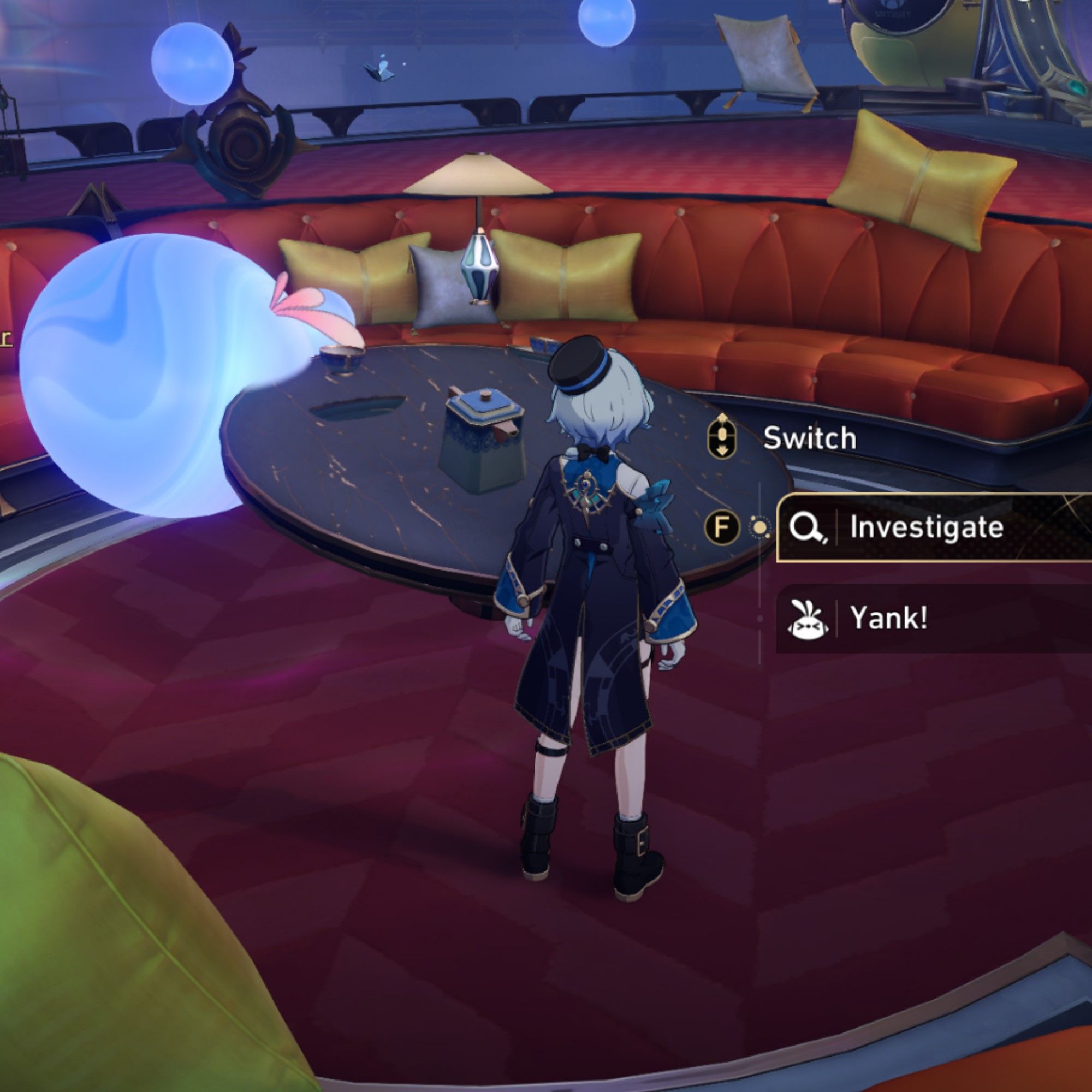 Misha stands next to a bubble in Honkai Star Rail.