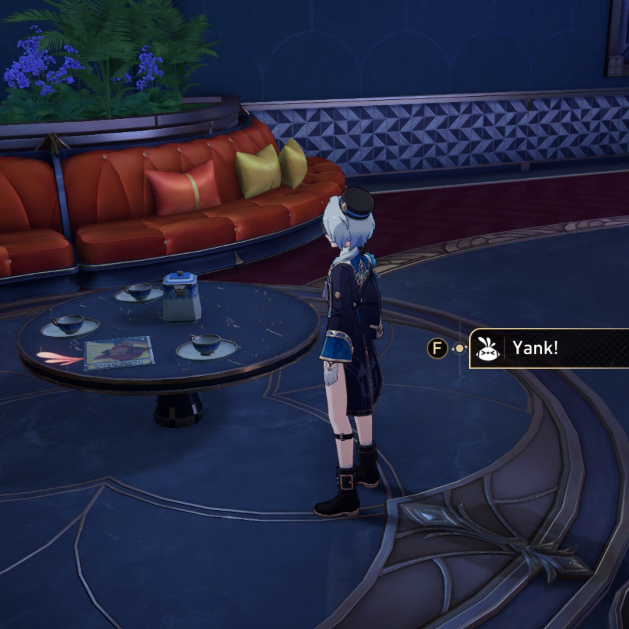 Misha stands near a table in Honkai Star Rail.