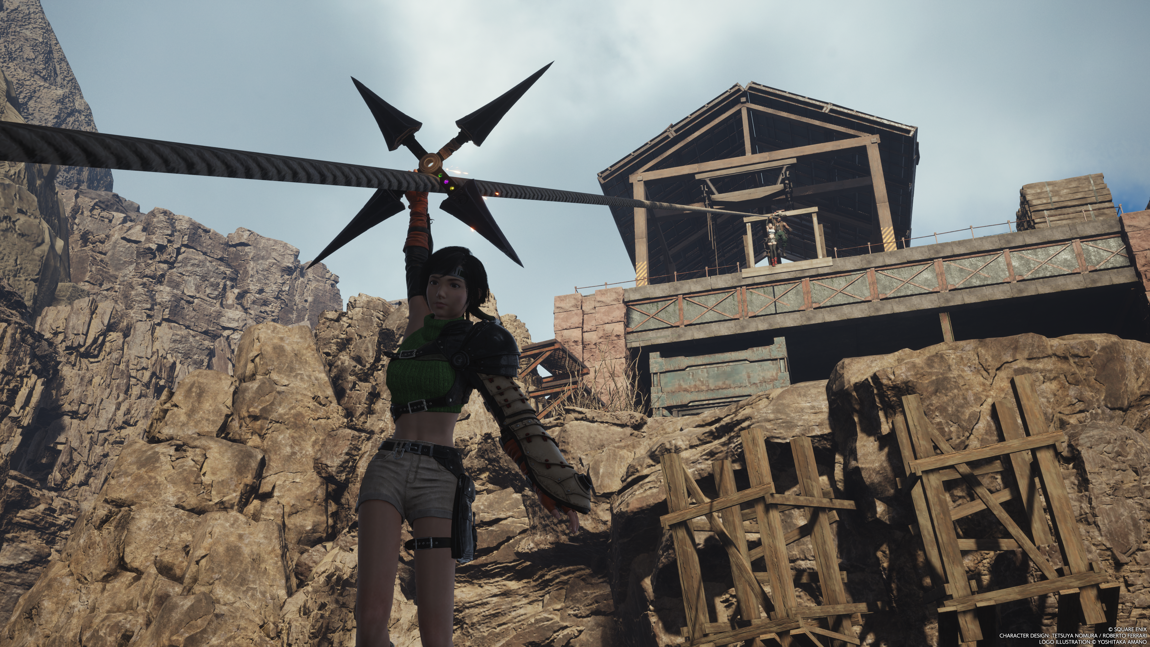 Final Fantays 7 Rebirth - Yuffie on a grappling hook