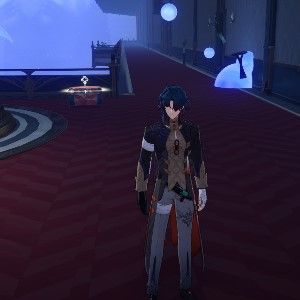 Honkai Star Rail's Blade stands next to a chest.