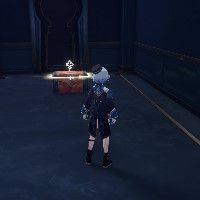 Misha stands near a chest in Honkai Star Rail.