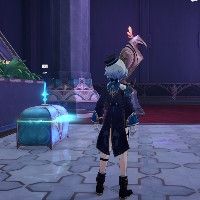 Misha stands near a bird statue in Honkai Star Rail.