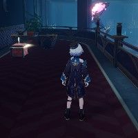Misha stands near a chest in Honkai Star Rail.