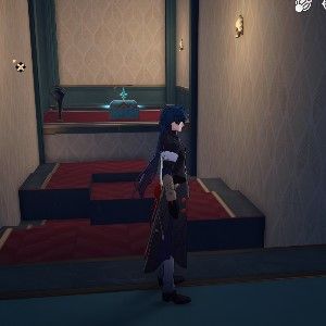 Honkai Star Rail's Blade stands next to a floor puzzle.