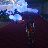 Honkai Star Rail's Blade stands near bubbles and a chest.