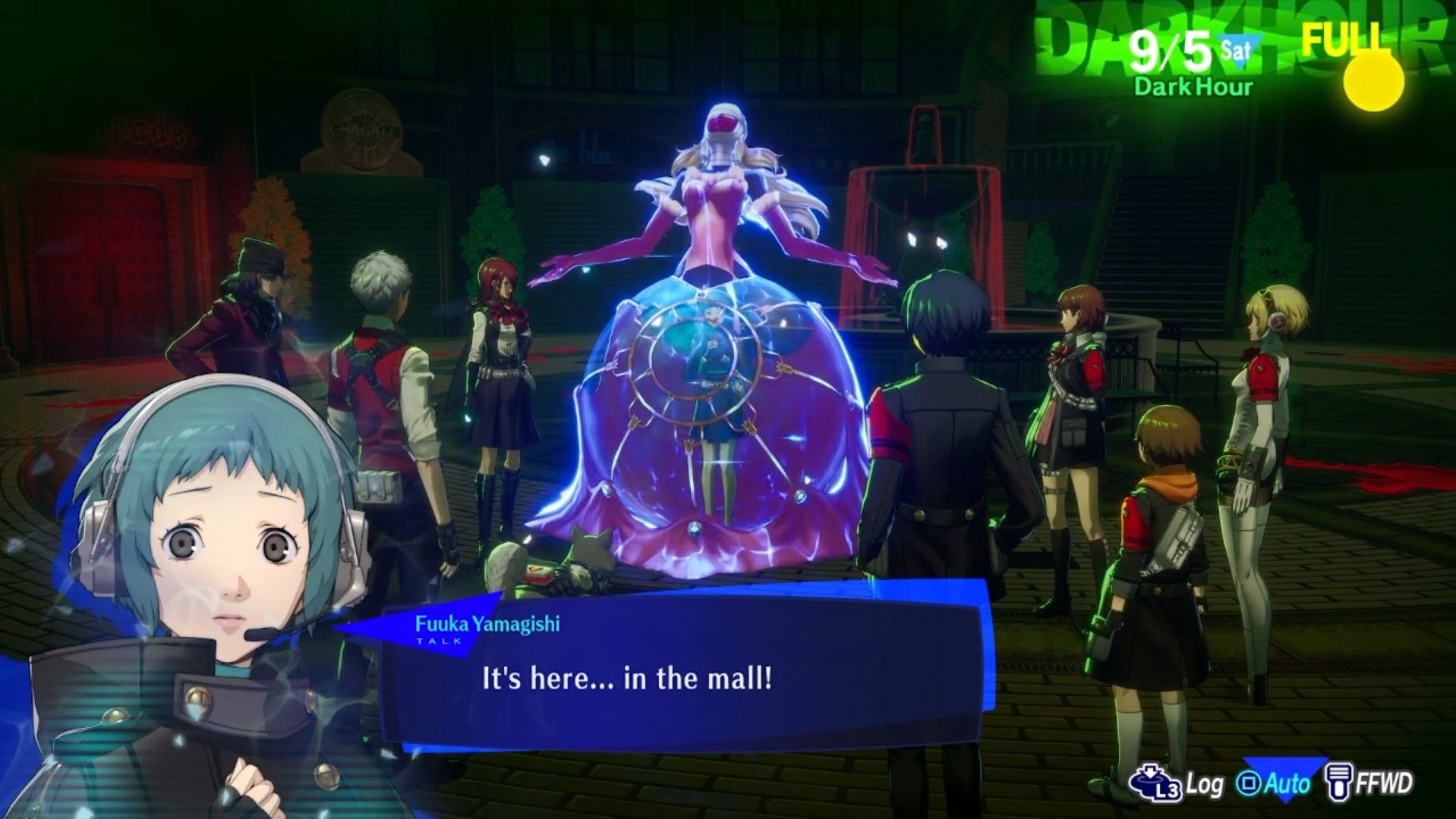 fuuka finding the hermit shadow in paulownia mall persona 3 reload september full moon