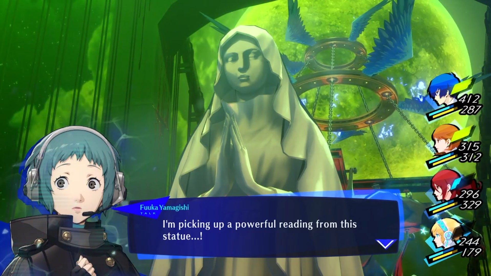 fuuka when the large statue enters the hanged man battle persona 3 reload p3r november full moon