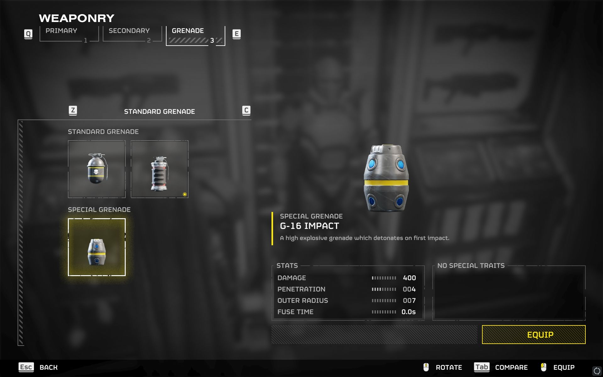 G-16 Impact Special Grenade for max damage build in Helldivers 2