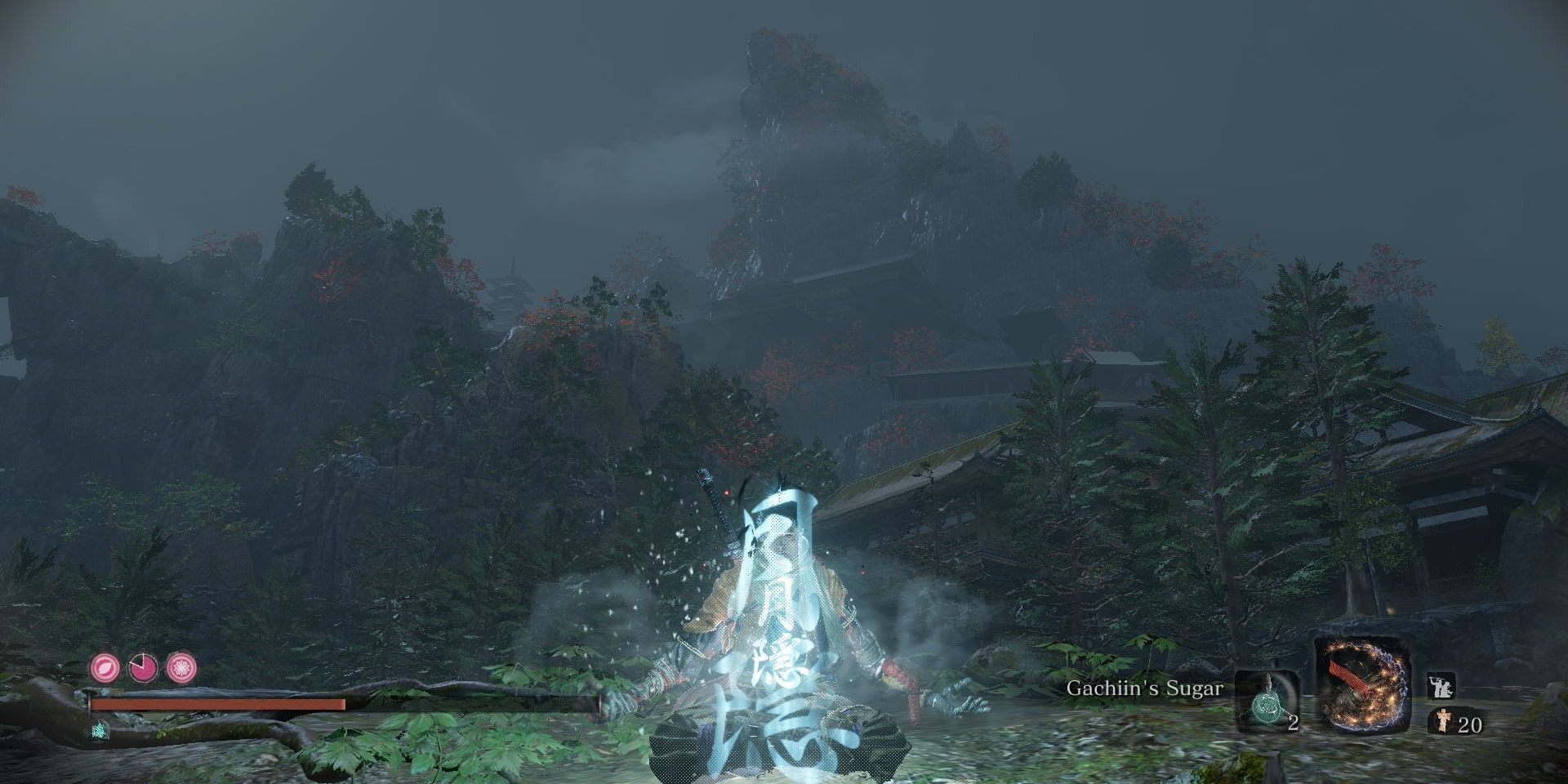 Wolf using Gachiin's Sugar in Sekiro Shadows Die Twice