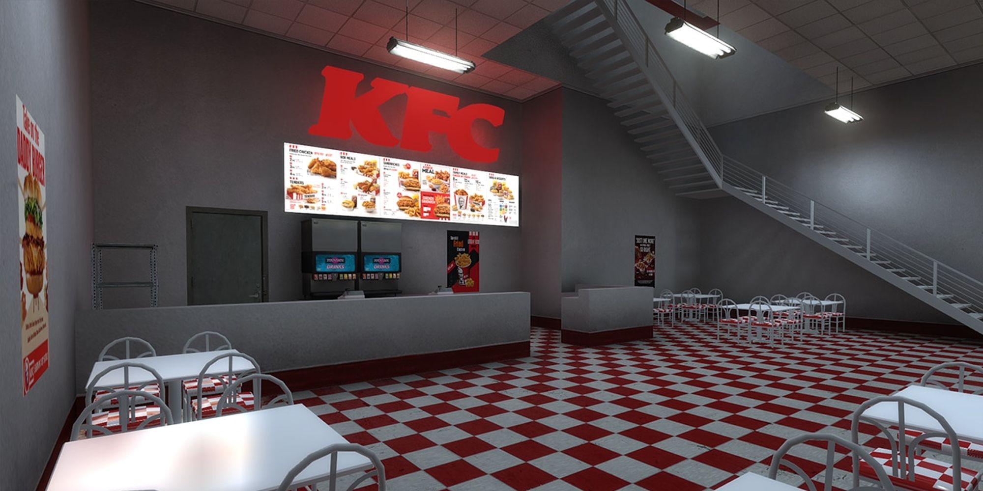 Garry's Mod Brutalist KFC Map Showing The Counter