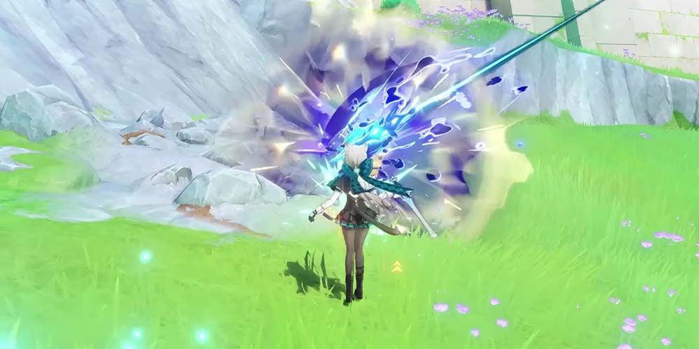 Genshin Impact, Lynette unleashing Ousia energy after using her Elemental Skill