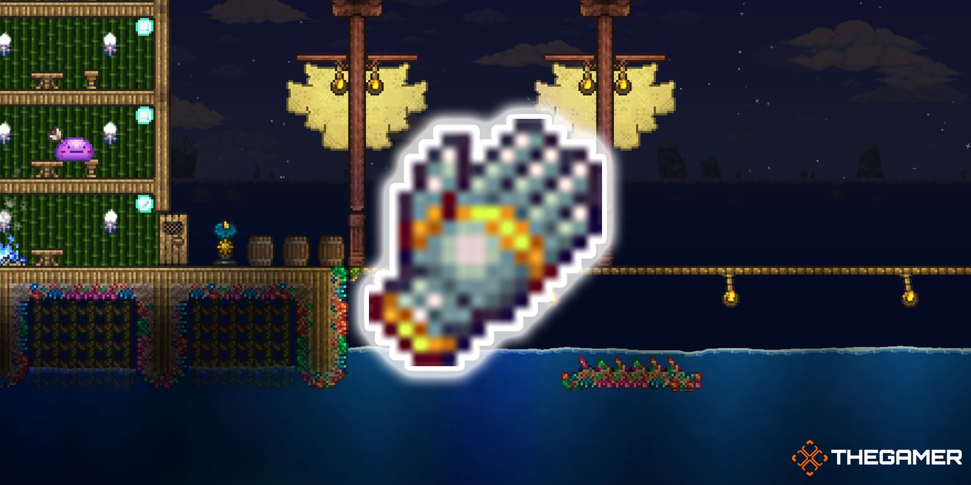 Hand Of Creation In Front Of Ocean Biome In Terraria