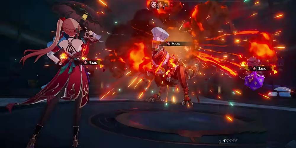 Honkai Star Rail, Guinaifen in battle and applying Burn to enemies