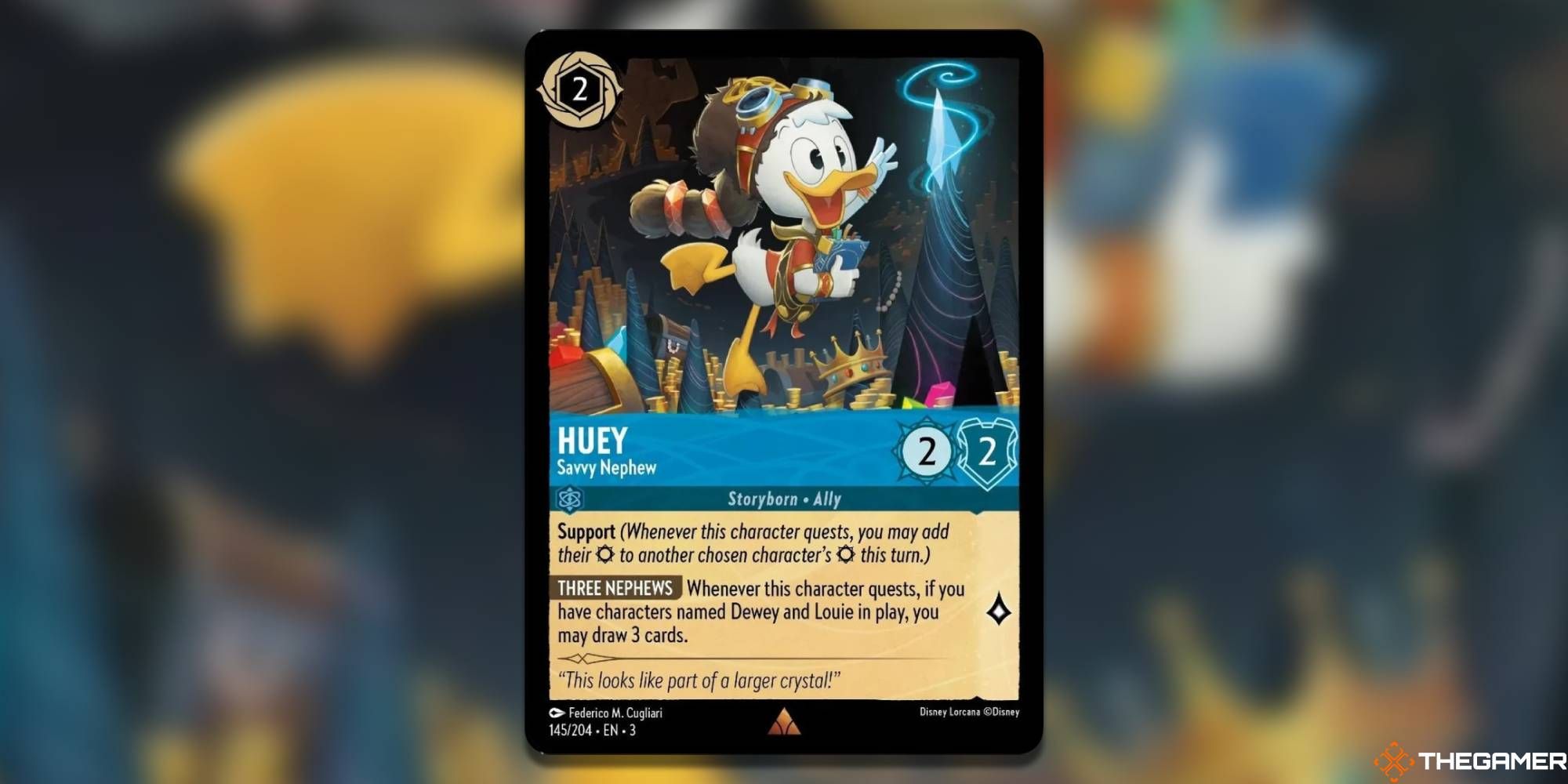 Huey - Savvy Nephew Lorcana Card