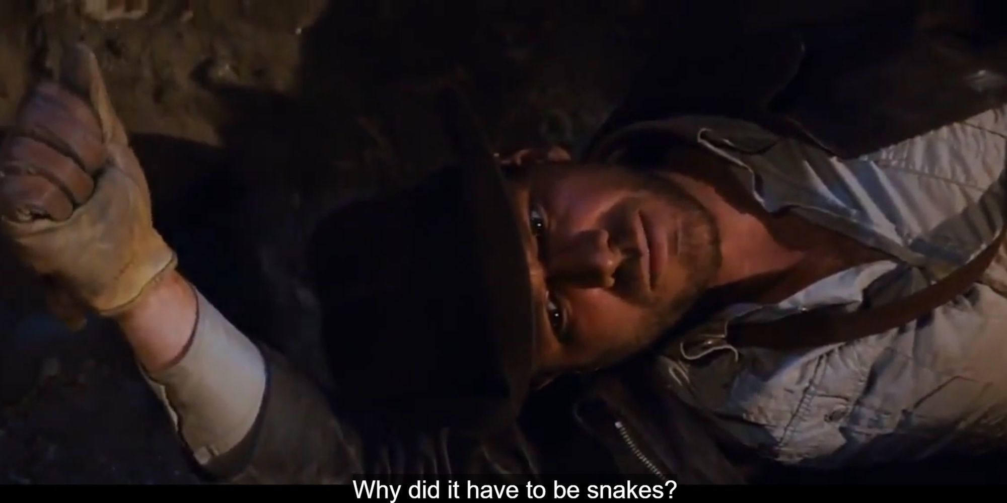 Indiana Jones: Raiders Of The Lost Ark - Indiana Reacting Poorly To Discovering The Floor Is Snakes